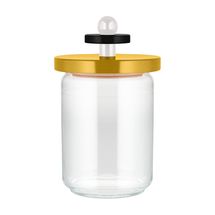 Alessi Glass Storage Jar Twergi - ES16/100 1 - Yellow - ø  12 cm / 1 Liter - by Ettore Sotsass