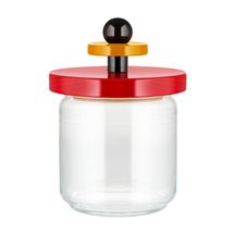 Alessi Glass Storage Jar Twergi - ES16/75 - Red - ø  12 cm / 750 ml - by Ettore Sotsass