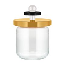 Alessi Glass Storage Jar Twergi - ES16/75 1 - Yellow - ø  12 cm / 750 ml - by Ettore Sotsass