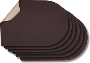 Jay Hill Placemats - Vegan leather - Brown / Sand - Bread - double-sided - 44 x 30 cm - 6 Pieces
