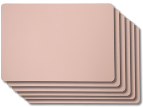 Jay Hill Placemats - Vegan leather - Gray / Pink - double-sided - 46 x 33 cm - 6 Pieces