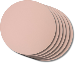 Jay Hill Placemats - Vegan leather - Gray / Pink - double-sided - ø 38 cm - 6 Pieces