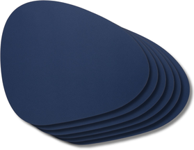 Jay Hill Placemats - Vegan leather - Grey / Blue - Organic - double-sided - 44 x 37 cm - 6 Pieces