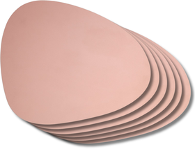 Jay Hill Placemats - Vegan leather - Grey / Pink - Organic - double-sided - 44 x 37 cm - 6 Pieces