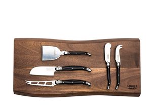 Laguiole Style de Vie Cheese Knives With Plank Premium Line Black