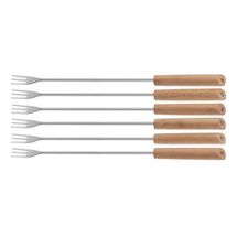 Set of 6 kela Bergamo 79168 Fondue Forks with Marking 24.5 cm Length Stainless Steel/Beech 