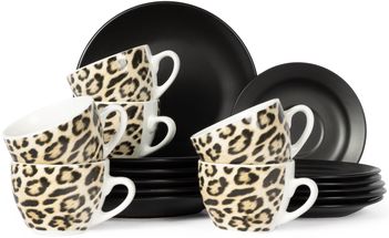 Studio Tavola 18-Piece Coffee/Tea Set Leopard