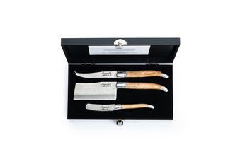 Laguiole Style de Vie Cheese Knives / Cheese Knife Set Luxury Line Oak Wood - 3 Pieces