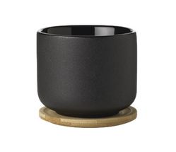Stelton Cup - with coaster - Theo Black 200 ml