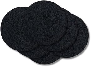 Jay Hill Coasters - Vegan leather - Black - ø 10 cm - 6 Pieces