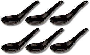 Cosy &amp; Trendy Amuse Spoon Porcelain Black 6 Pieces