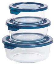Sareva Food Storage Container Glass Cook &amp; Fresh - Round - Set of 3