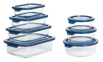 Sareva Food Storage Container Glass Cook & Fresh Round - Set of 7 