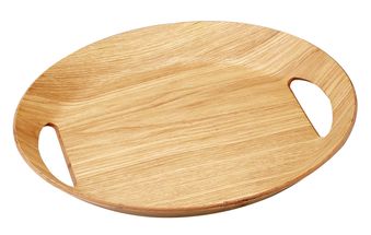 Point-Virgule Tray Oval Wood Colour 46 x 41 cm