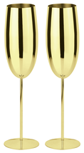 Paderno Champagne Glasses / Flutes Gold 270 ml - Set of 2