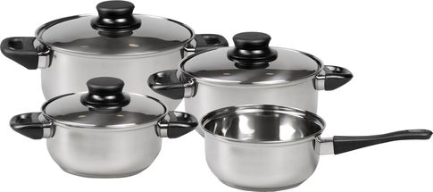 Cookinglife Pan Set Stainless Steel / Black - 4-Piece