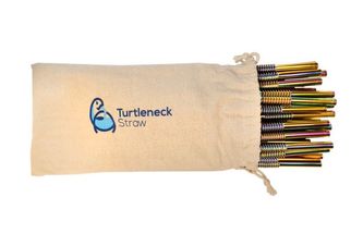 Turtleneck Reusable Rainbow Straws - incl. brush - Set of 50