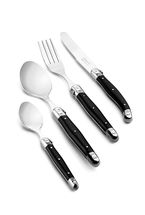 Laguiole Style de Vie Cutlery Set Couvert Premium Line Black 24 Pieces