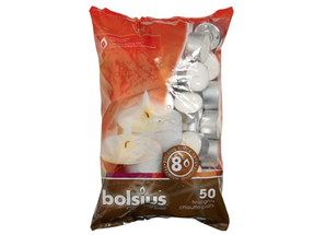 Bolsius Tea Lights White - 6 Packs of 50 (300 piece)