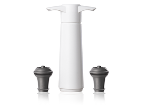 Vacu Vin Wine Pump - with 2 wine stoppers - Wine Saver - White