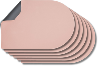 Jay Hill Placemats - Vegan leather - Gray / Pink - Bread - double-sided - 44 x 30 cm - 6 Pieces