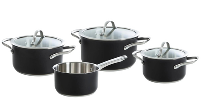 BK Pan Set Purity Black 4-Piece - Without non-stick coating