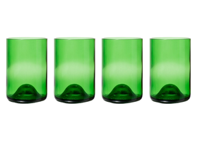 Rebottled Water glass Green 330 ml - 4 Pieces