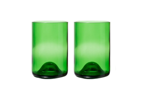 Rebottled Water Glass Green 330 ml - 2 Pieces
