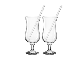 CasaLupo Cocktail Glasses + Straws Fresh 380 ml - 2 Pieces