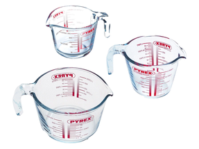 Pyrex Measuring Cup Set Classic Prepware (250 ml, 500 ml &amp; 1 liter) - 3-Piece