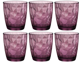Bormioli Rocco Water Glasses Diamond Purple 390 ml - 6 Pieces