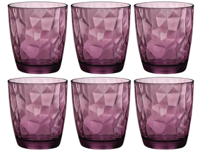 Bormioli Rocco Water Glasses Diamond Purple 300 ml - 6 Pieces