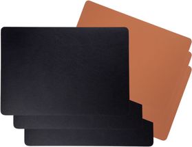 Jay Hill Placemats - Vegan leather - Cognac / Black - double-sided - 46 x 33 cm - 6 Pieces