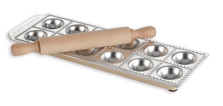 Imperia Ravioli Maker / Ravioli Mould with Rolling Pin - 12 Sections