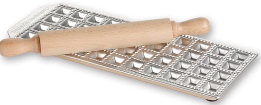 Imperia Ravioli Maker / Ravioli Mould with Rolling Pin - 44 Sections
