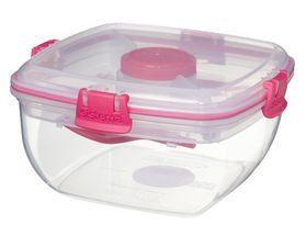 Sistema Salad Box To Go Pink With Cutlery