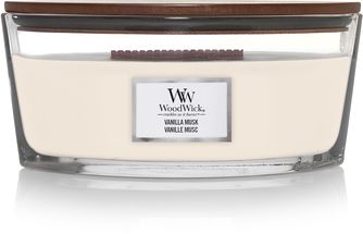 WoodWick Scented Candle Ellipse Vanilla Musk - 9 cm / 19 cm