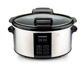 Westinghouse Slow Cooker with Removable Ceramic Pan 6 Litre - WKSC65 - Stainless Steel