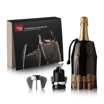 Vacu Vin Champagne Set - Black - 3-Piece