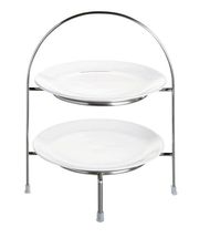 ASA Selection Afternoon Tea Stand / Serving Tower A Table - Silver - ø 21 cm - 2-Layer