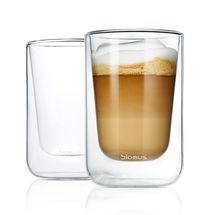 Blomus Double-Walled Glass Mugs Cappucino Nero 250 ml - Set of 2