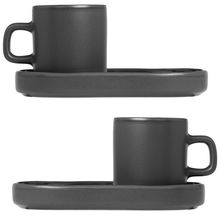 Blomus Espresso Cups and Saucers Pilare Agave Green 100 ml - 2 Sets