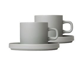 Blomus Cups and Saucers Pilare Mirage Grey 200 ml - 2 Pieces