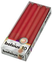 Bolsius Taper Candles Red 24.5 cm - 10 Pieces