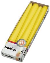 Bolsius Taper Candles Yellow 24.5 cm - 4 Pieces