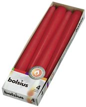 Bolsius Taper Candles Red - Pack of 4