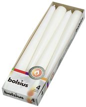 Bolsius Taper Candles White 24.5 cm - 4 Pieces