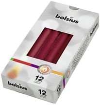 Bolsius Taper Candles Wine Red - Pack of 12