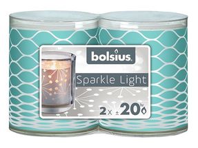 Bolsius Candles Sparkle Light Net Blue - Set of 2