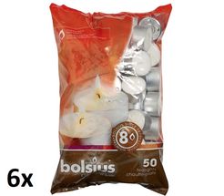 Bolsius Tea Lights White - 6 Packs of 50 (300)